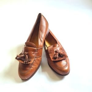 Ferragamo 10 1/2 mens tasseled loafers brown vintage